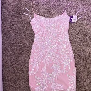 Windsor Pink Spaghetti Strap Mini Dress